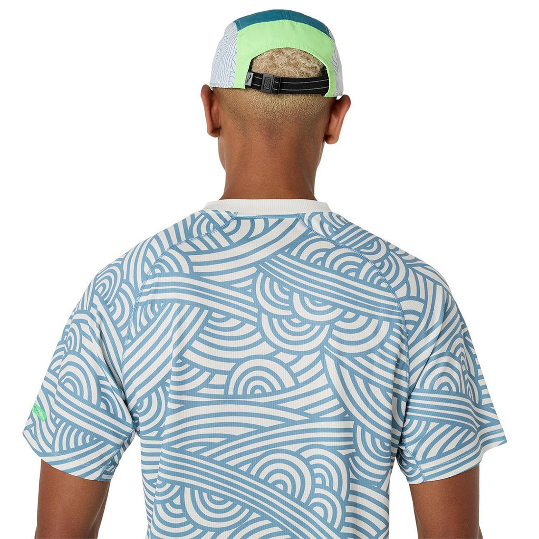 Padel Court All Over Print Ss Top - Cream/Saba Blue