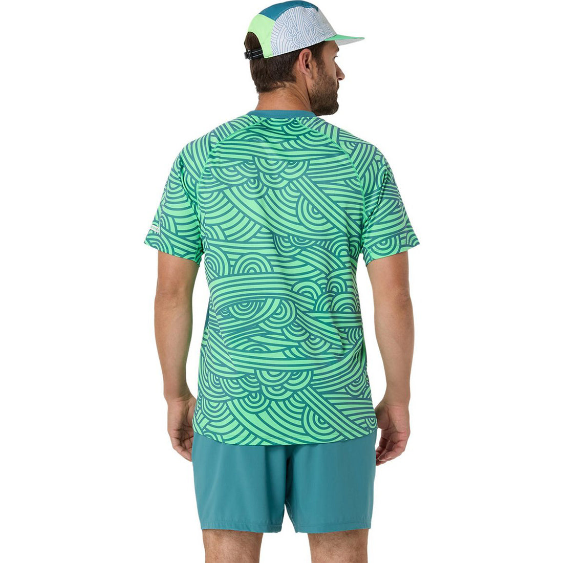 Padel Court All Over Print Ss Top - Misty Pine/Vital Green