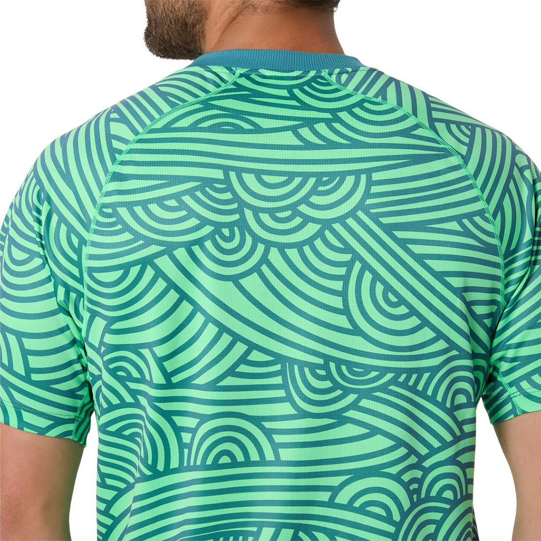 Padel Court All Over Print Ss Top - Misty Pine/Vital Green