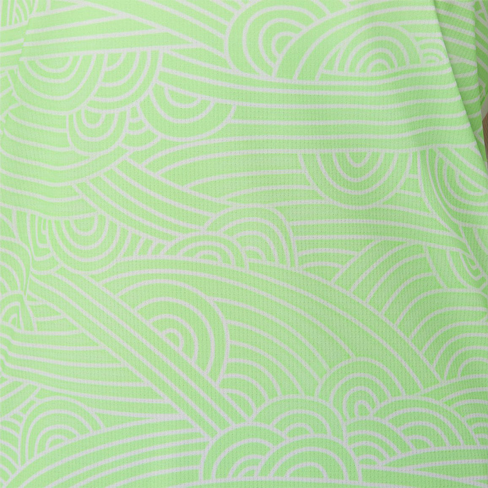 Padel Court All Over Print SS Top - Cream/Illuminate Green