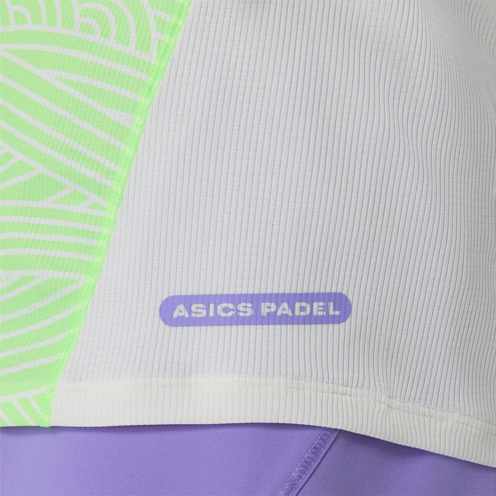 Padel Court All Over Print SS Top - Cream/Illuminate Green