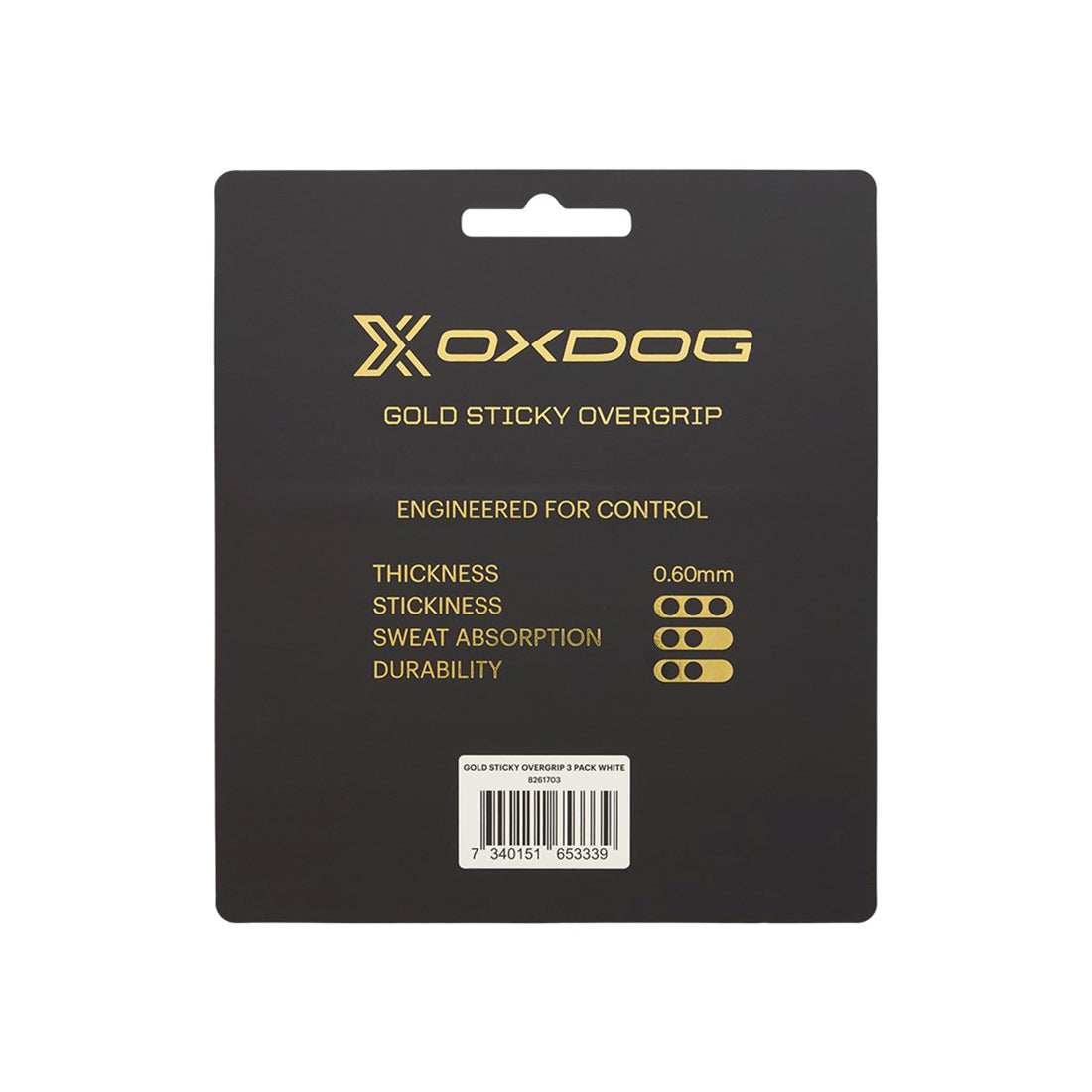 Gold Sticky Overgrips 3 Pack - White