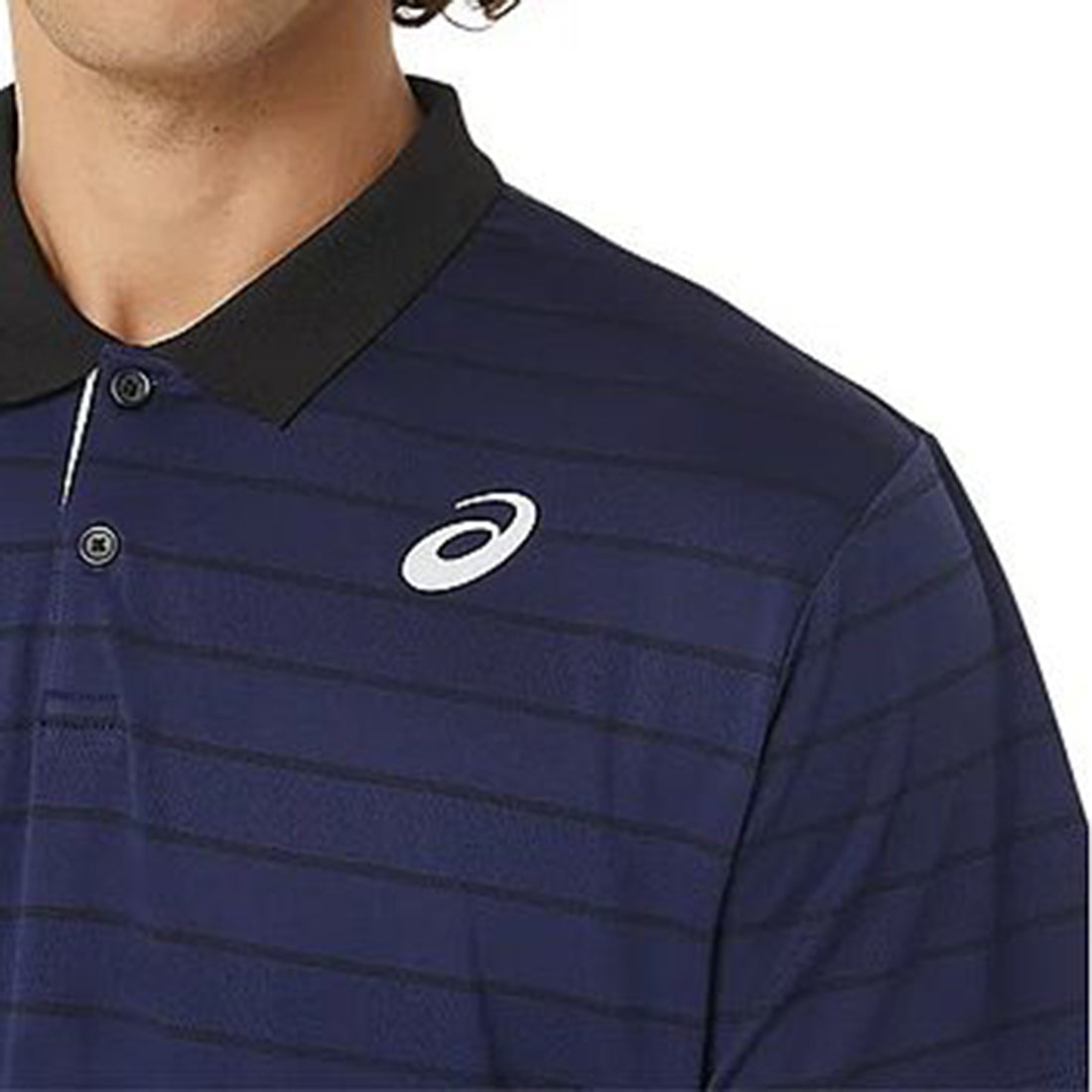 MEN COURT STRIPE POLO-SHIRT MIDNIGHT